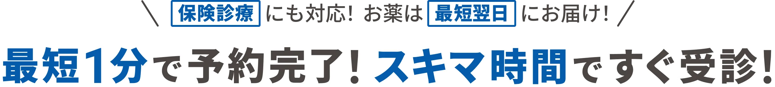 最短1分で予約完了！スキマ時間ですぐ受診！